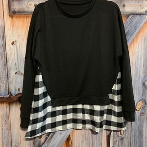 NEW sweater layered like Shirts!!! Flannel accent